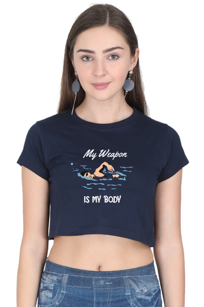 Women's Swimming Crop Top - Weapon