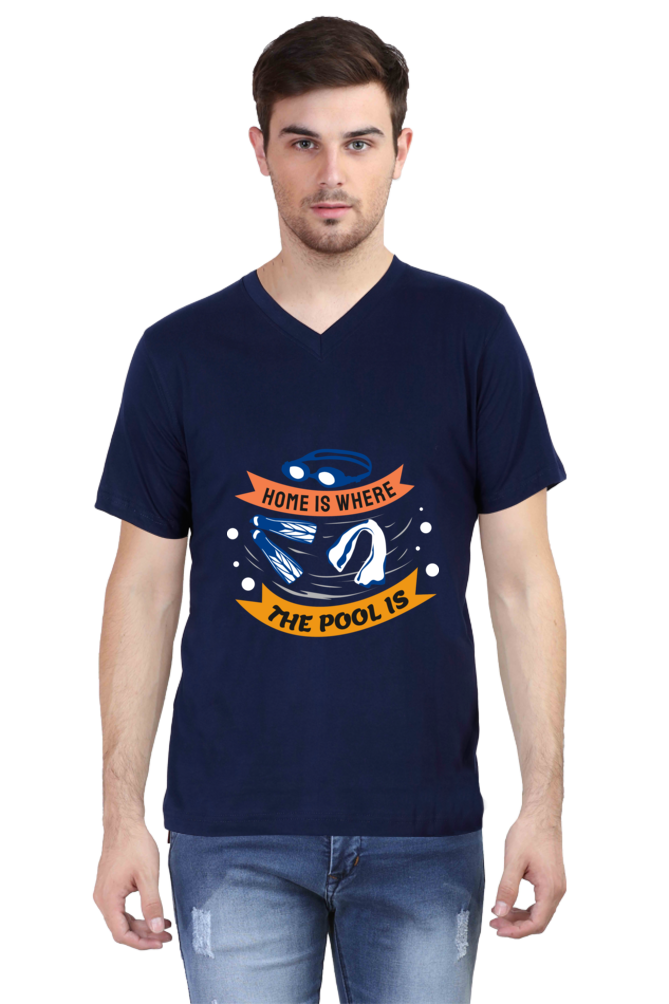 Men's Swimming V Neck T-Shirt - The Pool