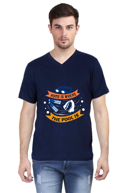 Men's Swimming V Neck T-Shirt - The Pool
