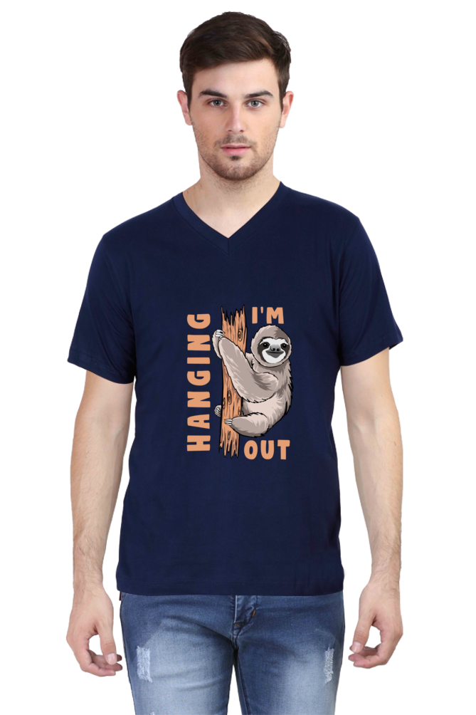 Men's Funny & Queen SVG V Neck T-Shirt - hanging
