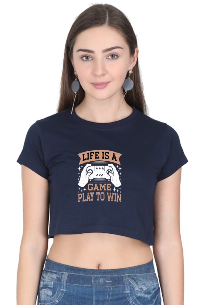 Women Gamer Crop Top - Life