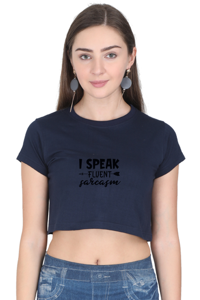Women Funny & Queen SVG Crop Top - Fluent