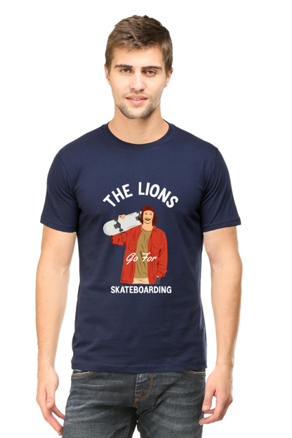Skateboard Unisex Cotton Round Neck T-shirt - The Lion's