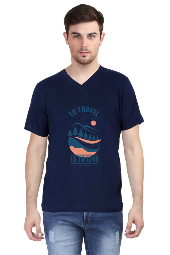 Men's Adventure V Neck T-Shirt - travel