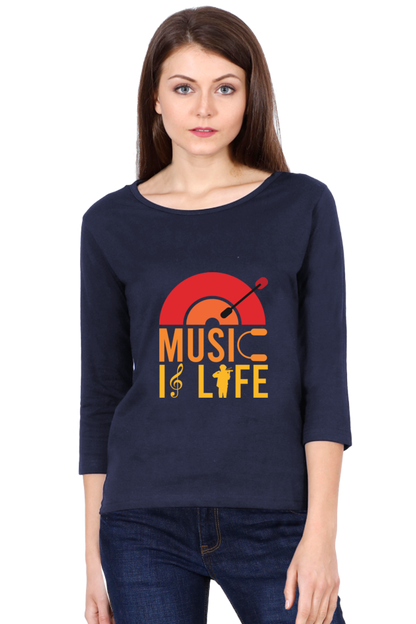 Women  Music Full Sleeve T-Shirt -  Life