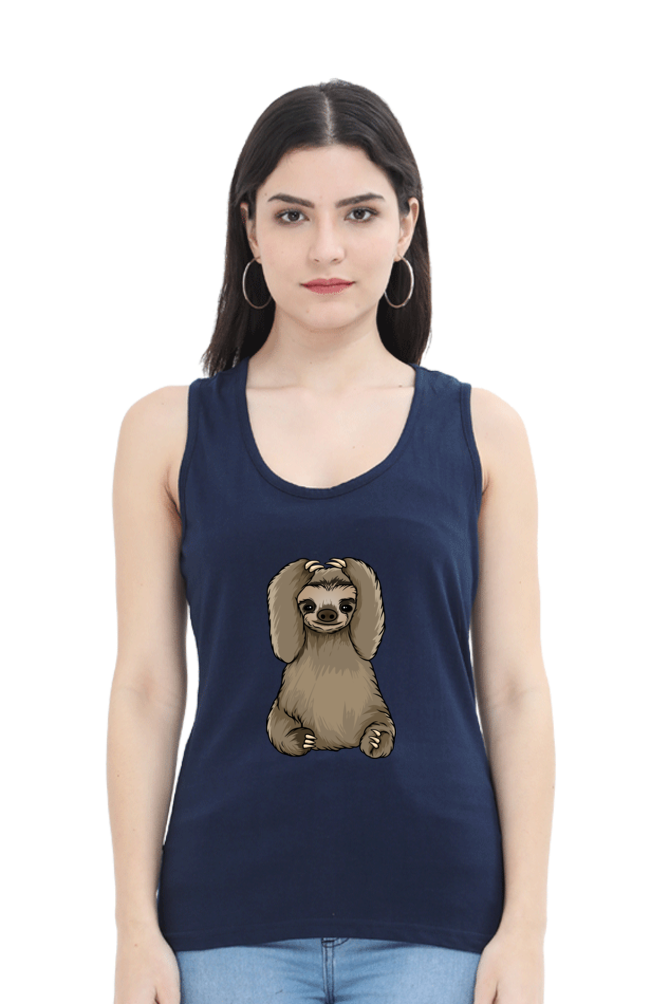 Women Sloth Tank Top - baby sloth