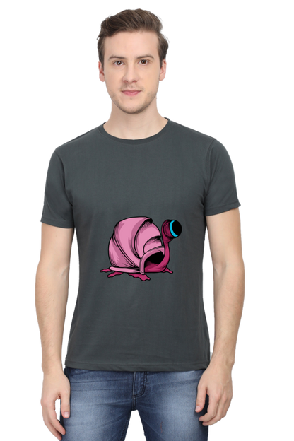 Men's Animal's & Monster's Cotton Round Neck T-Shirt - monster snail