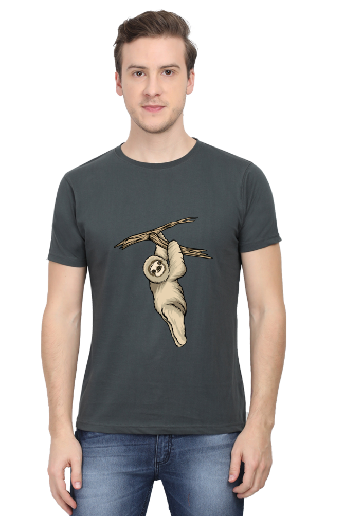 Men's Round Neck Sloth T-Shirt - play baby