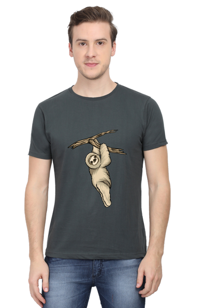 Men's Round Neck Sloth T-Shirt - play baby