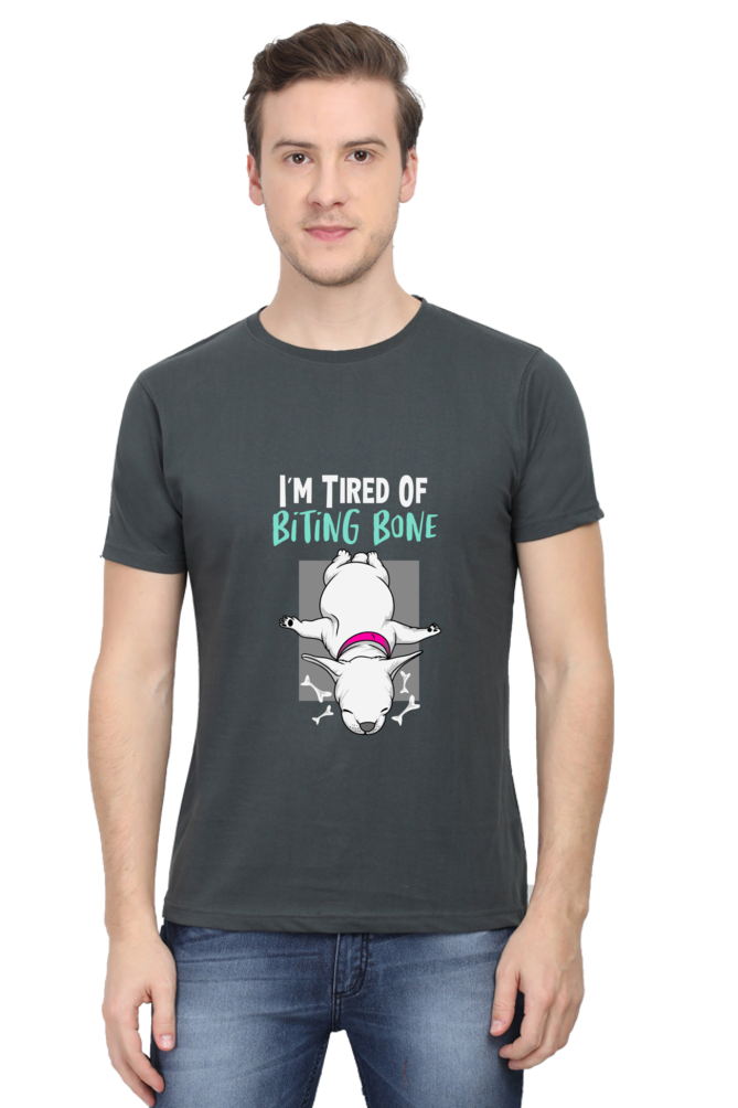Men's Funny & Queen SVG Round Neck T-Shirt - biting