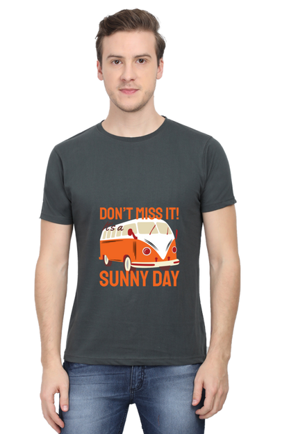 Men's Round Neck Summer T-Shirt - Sunny Day