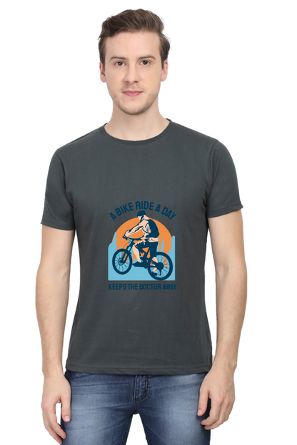 Men's Rider Cotton Round Neck T-Shirt - bike ride