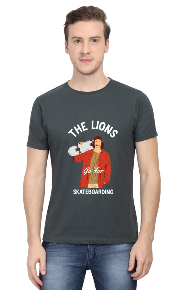 Skateboard Unisex Cotton Round Neck T-shirt - The Lion's
