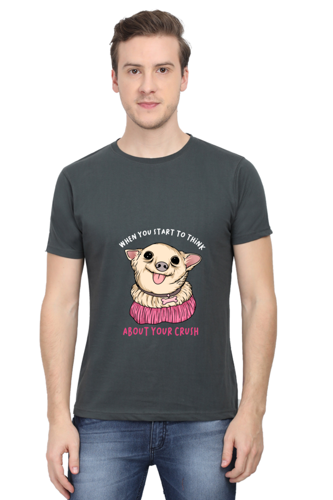 Men's Funny & Queen SVG Round Neck T-Shirt - crush