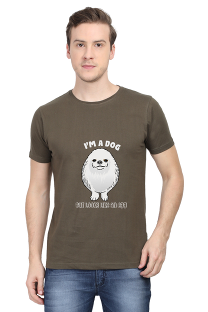 Men's Funny & Queen SVG Round Neck T-Shirt - dog