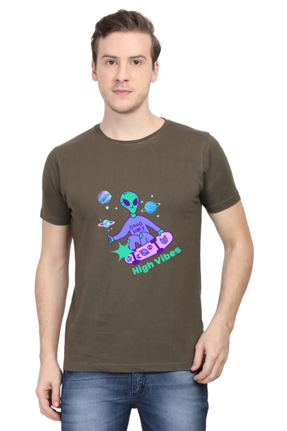 Men's Round Neck T-Shirt - High Vibes