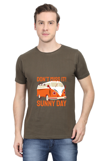 Men's Round Neck Summer T-Shirt - Sunny Day