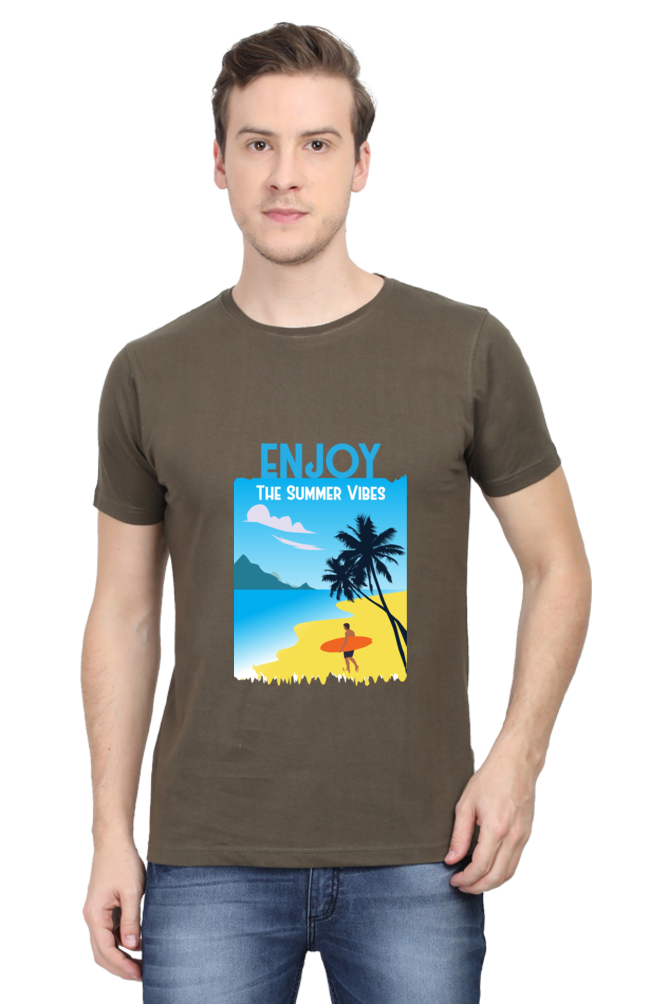 Men's Round Neck Summer T-Shirt - Vibe