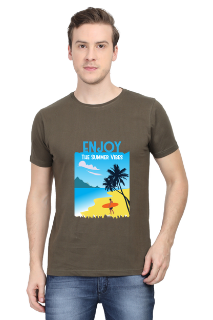 Men's Round Neck Summer T-Shirt - Vibe