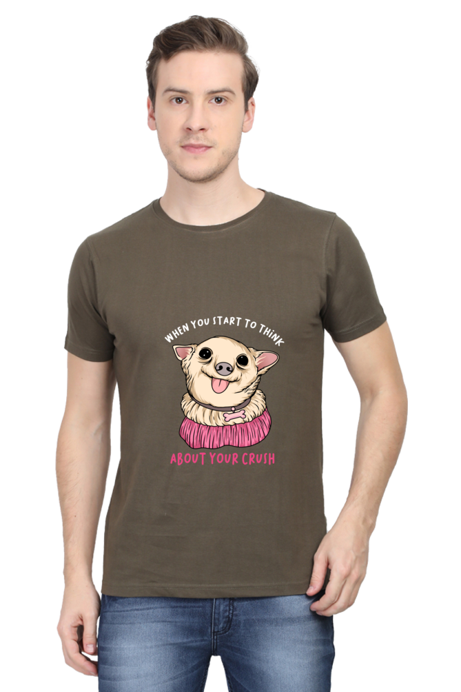 Men's Funny & Queen SVG Round Neck T-Shirt - crush