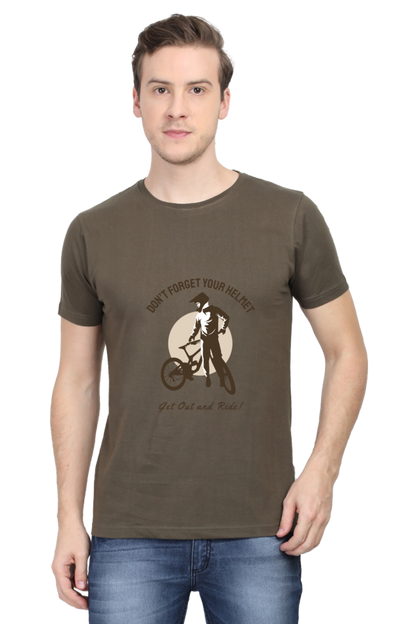 Men's Rider Cotton Round Neck T-Shirt - helmet