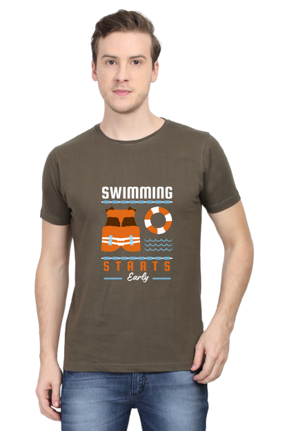 Men's Round Neck Swimming T-Shirt - Starts