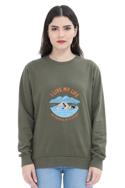 Women Swimming Sweatshirt - My Life
