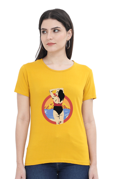 Women’s Round Neck Printed Summer T-Shirts - Girl
