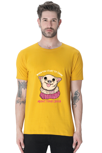 Men's Funny & Queen SVG Round Neck T-Shirt - crush