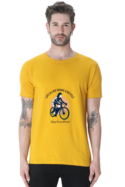 Men's Rider Cotton Round Neck T-Shirt - life