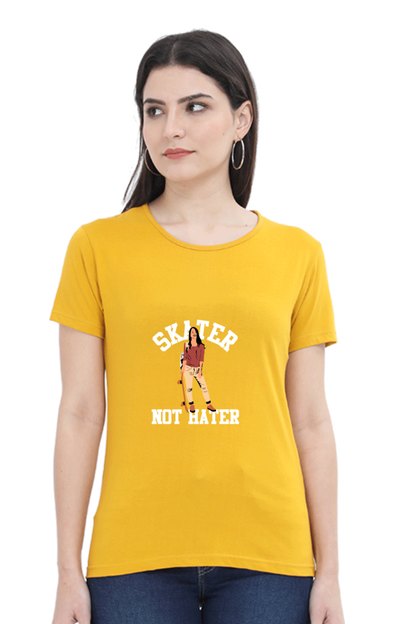 Women  Skateboard Half Sleeve T-Shirt -  Hater