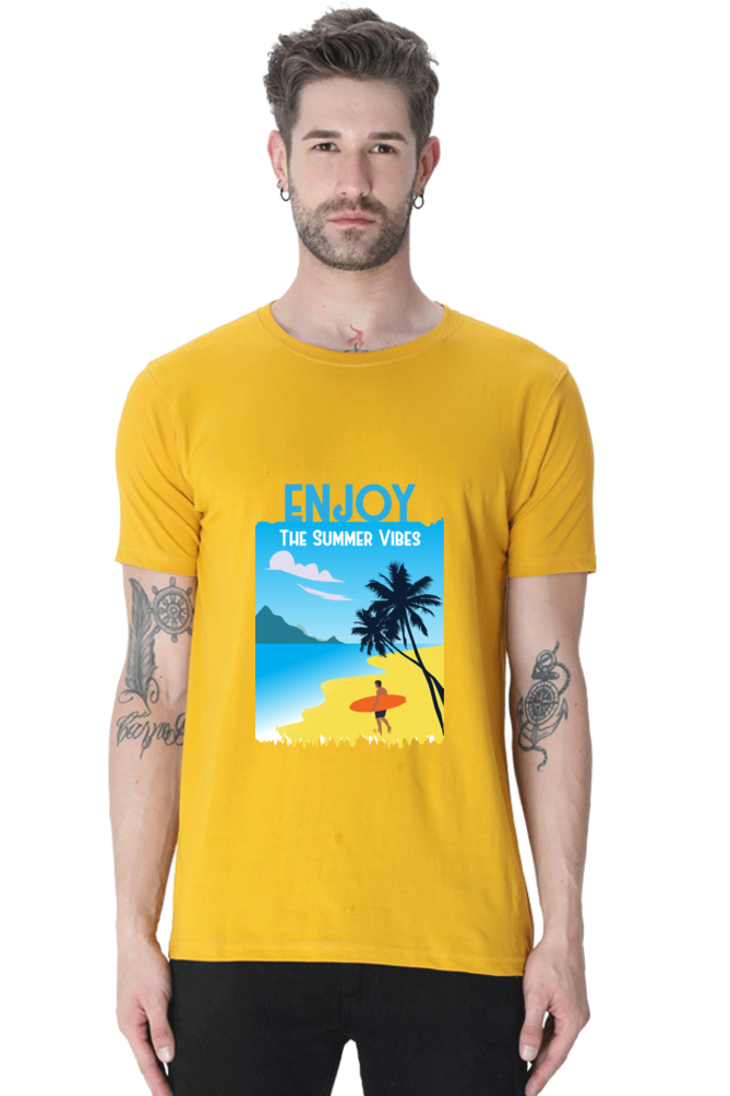 Men's Round Neck Summer T-Shirt - Vibe