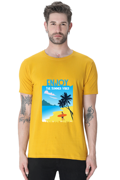Men's Round Neck Summer T-Shirt - Vibe