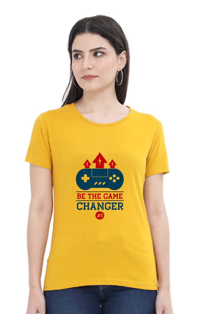 Women’s Round Neck Printed Gamer T-Shirts -  Changer
