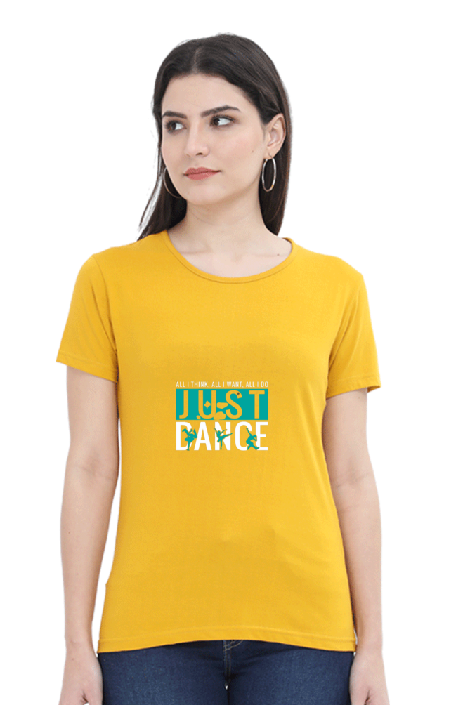 Women’s Round Neck Printed Dance T-Shirts - just dance