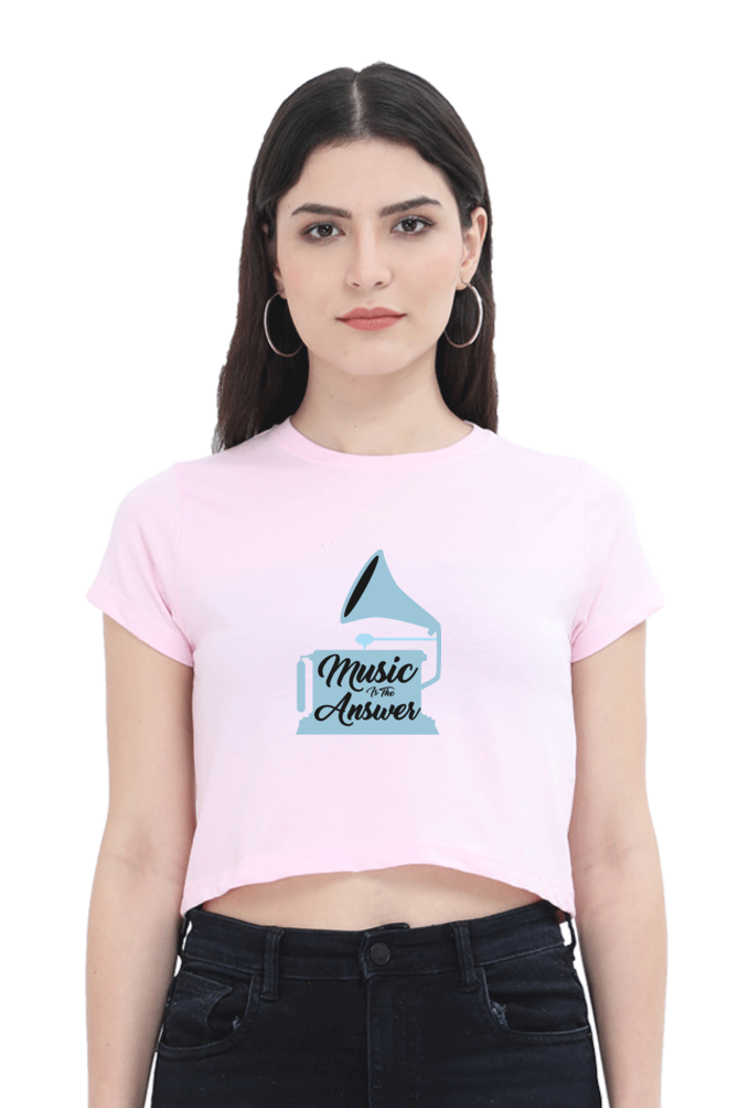Women's Music Crop Top - Answer