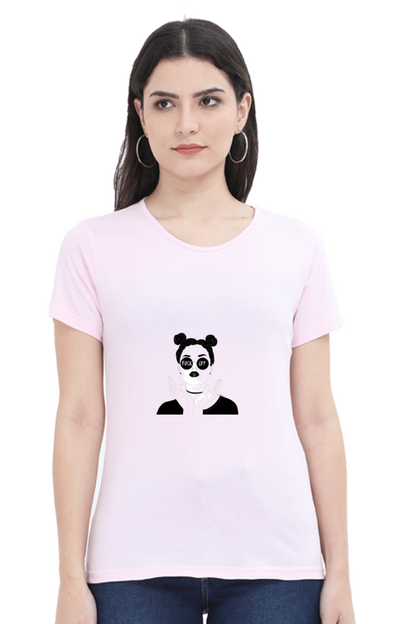 Women’s Round Neck Printed Minimalistic T-Shirts -  Fuck off