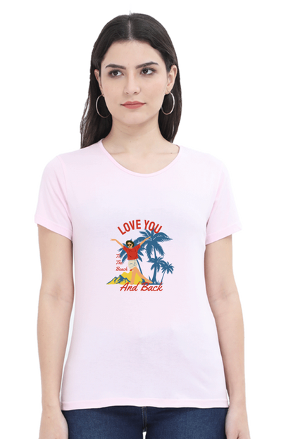 Women’s Round Neck Printed Summer T-Shirts - Beach & Back