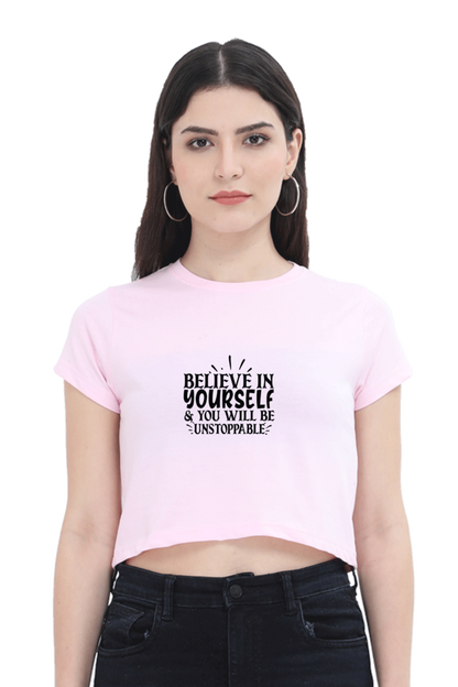 Women Motivational Crop Top - Unstoppable