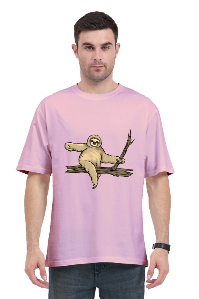 Men Sloth Oversized Classic T Shirt  - wood ride