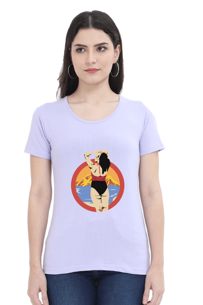 Women’s Round Neck Printed Summer T-Shirts - Girl
