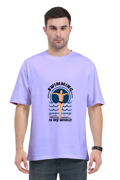 Men Swimming Oversized Classic T Shirt  - My World