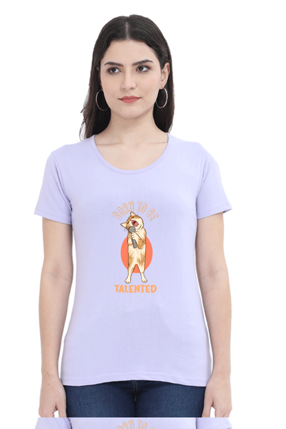 Women’s Round Neck Printed Funny & Queen SVG T-Shirts -  talented