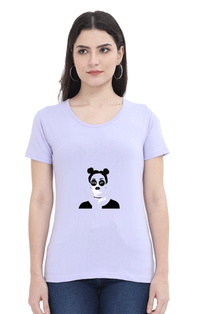 Women’s Round Neck Printed Minimalistic T-Shirts -  Fuck off