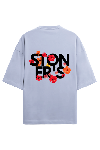 Women Terry Oversized T Shirt Floral