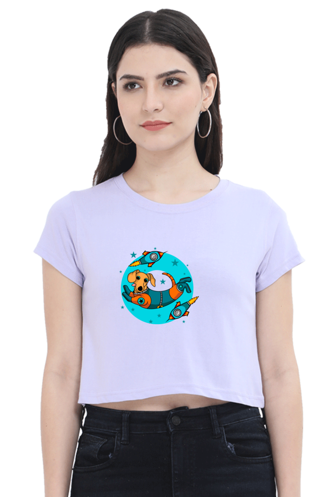 Women Animal's & Monster's  Crop Top -  tweaking dog