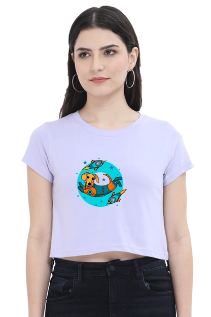 Women Animal's & Monster's  Crop Top -  tweaking dog