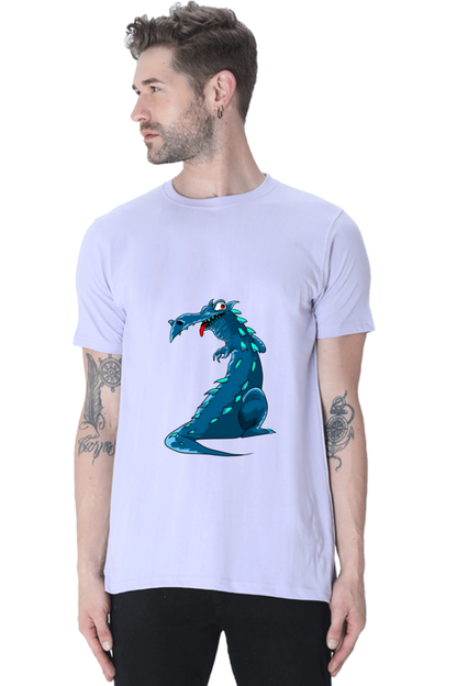 Men's Animal's & Monster's Cotton Round Neck T-Shirt - dinosaur