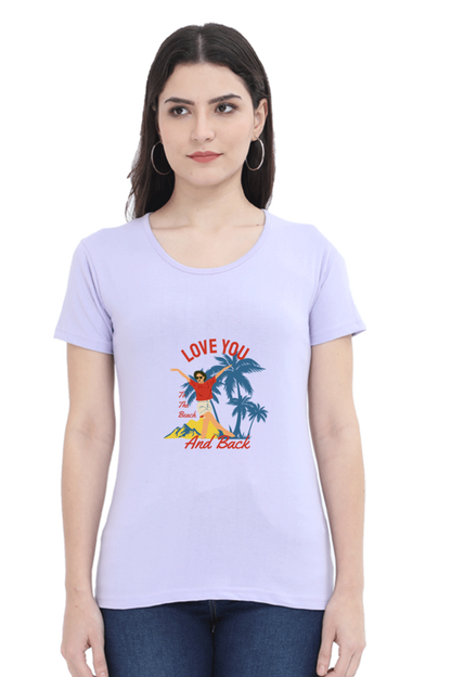 Women’s Round Neck Printed Summer T-Shirts - Beach & Back
