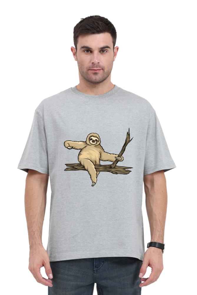 Men Sloth Oversized Classic T Shirt  - wood ride